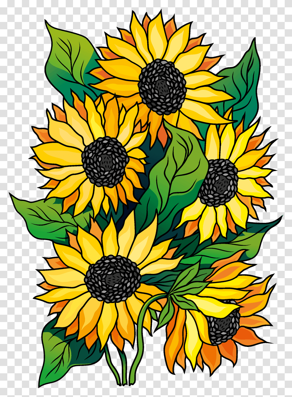 Sunflower Clipart Fresh, Graphics, Floral Design, Pattern, Plant Transparent Png