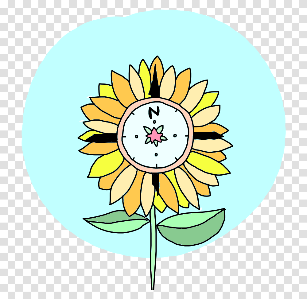 Sunflower Compass Circle, Logo, Trademark, Clock Tower Transparent Png