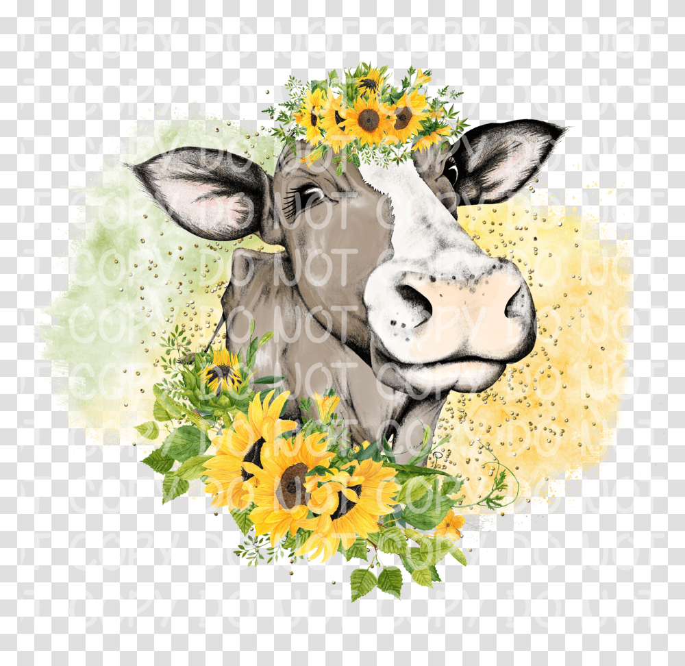 Sunflower Cow Sublimation Not My Pasture Not My Bullshit Transparent Png