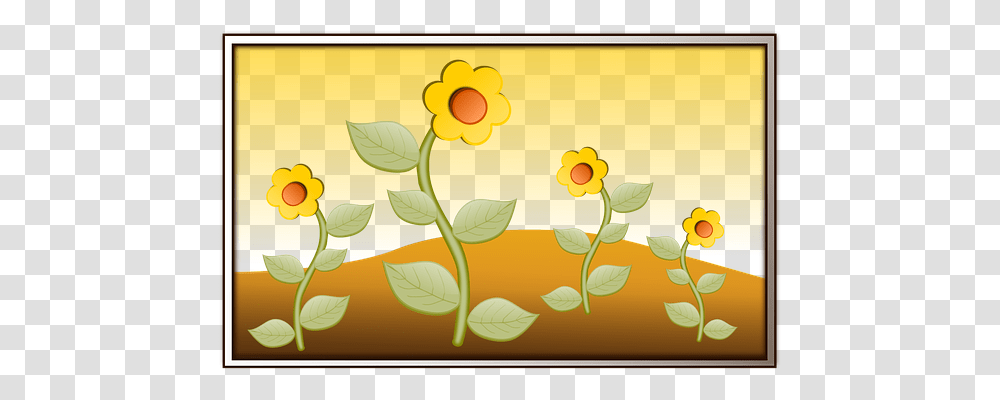 Sunflower Field Nature, Label Transparent Png