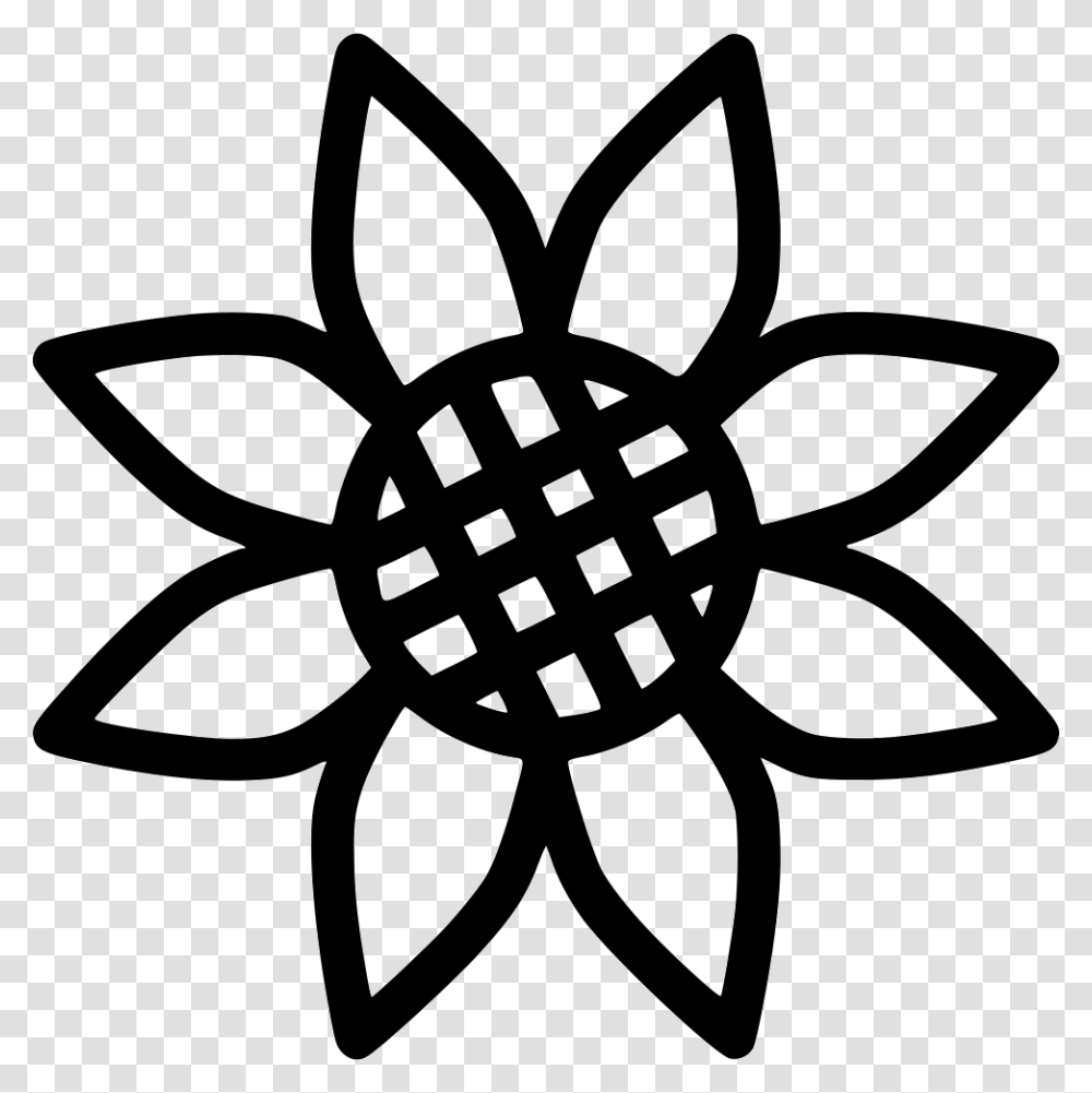 Sunflower Flower Garden Gardening Black And White Sunflower, Stencil, Scissors, Blade Transparent Png