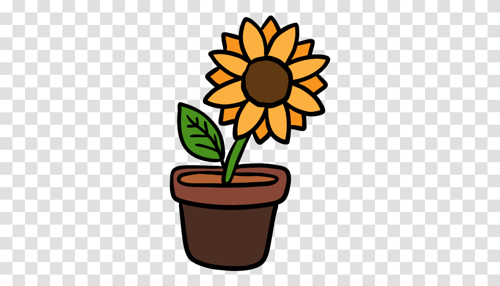 Sunflower Free Vector Icons Designed By Freepik Flower Flowerpot, Plant, Blossom, Leaf, Daisy Transparent Png