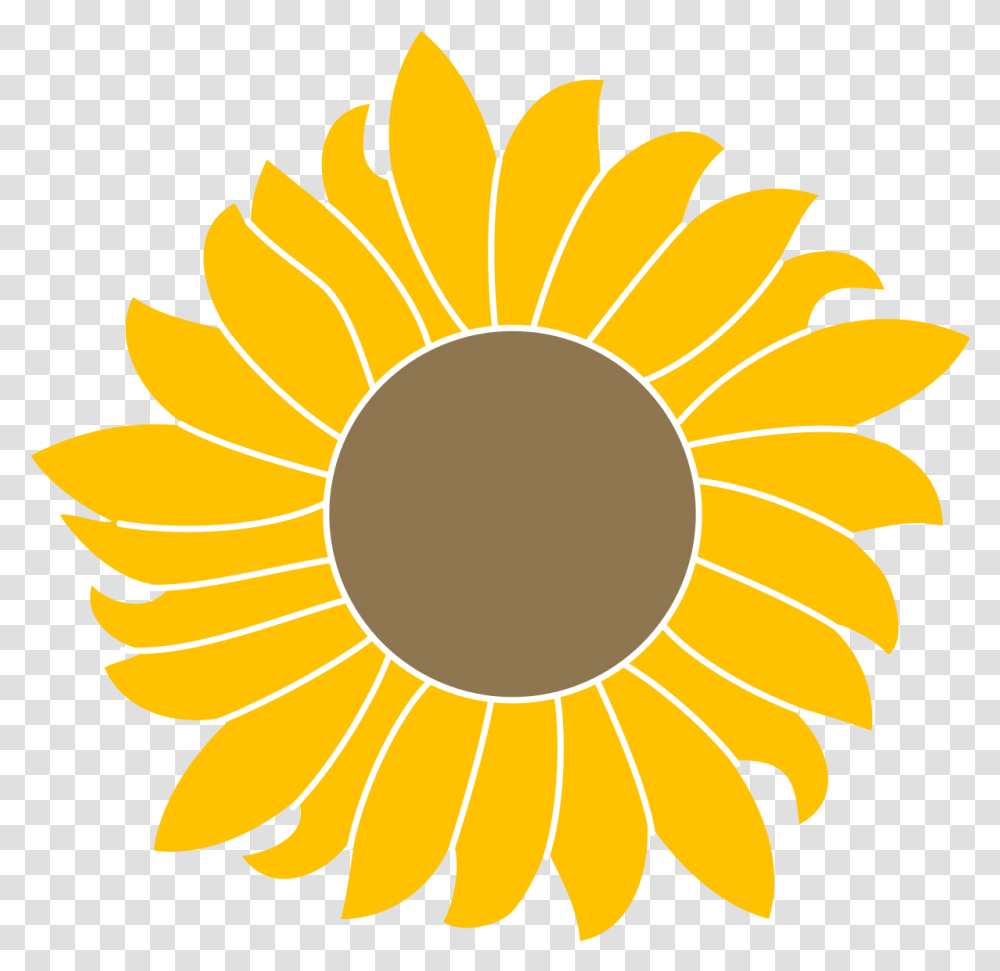 Sunflower From Mediawiki Logo Black And White Sunflower Clipart, Plant, Blossom, Daisy, Daisies Transparent Png