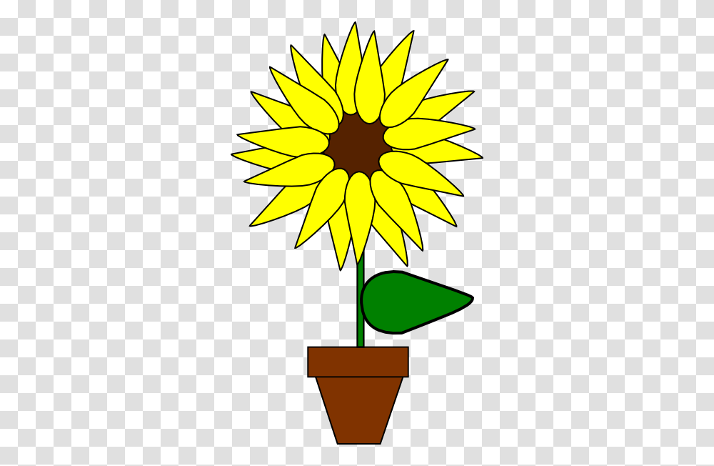 Sunflower In A Pot Clip Arts Download, Plant, Logo, Trademark Transparent Png