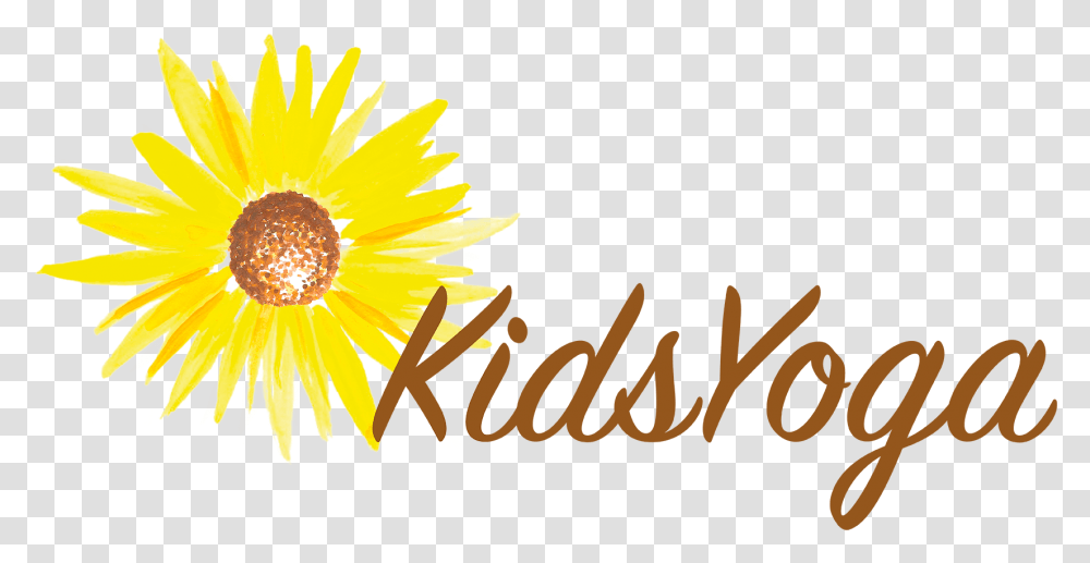 Sunflower Kidsyoga Logo Burrito, Plant, Daisy, Text, Graphics Transparent Png