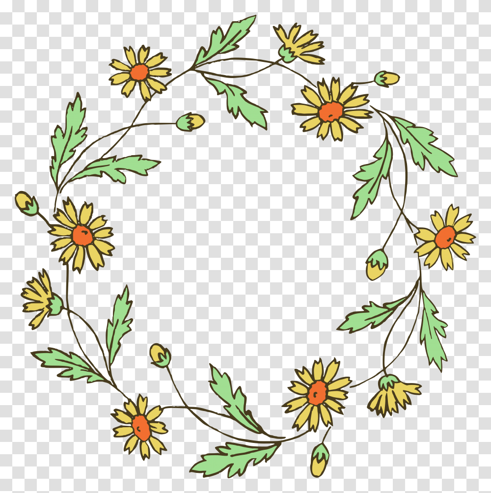 Sunflower Leaf Clipart, Floral Design, Pattern, Wreath Transparent Png