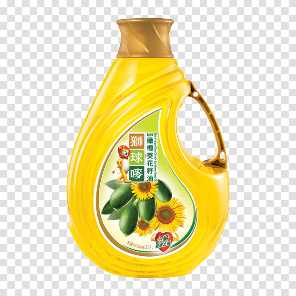 Sunflower Oil, Food, Label, Bottle Transparent Png
