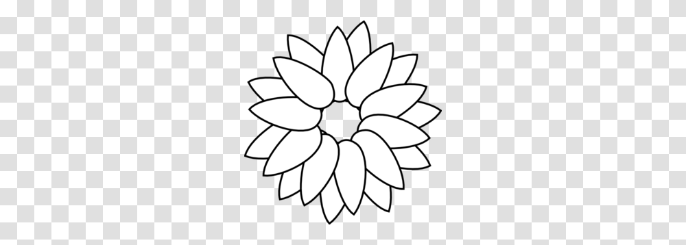 Sunflower Pictures Outline, White, Texture, Silhouette Transparent Png