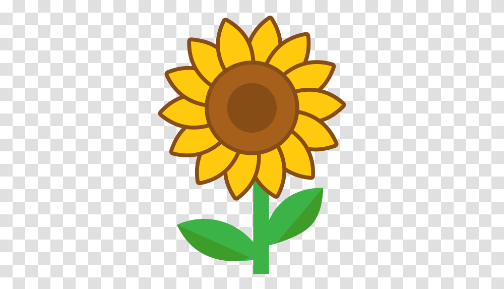 Sunflower Plant Icon And Svg Vector Cartoon Sunflower Clipart, Blossom, Pollen, Treasure Flower Transparent Png