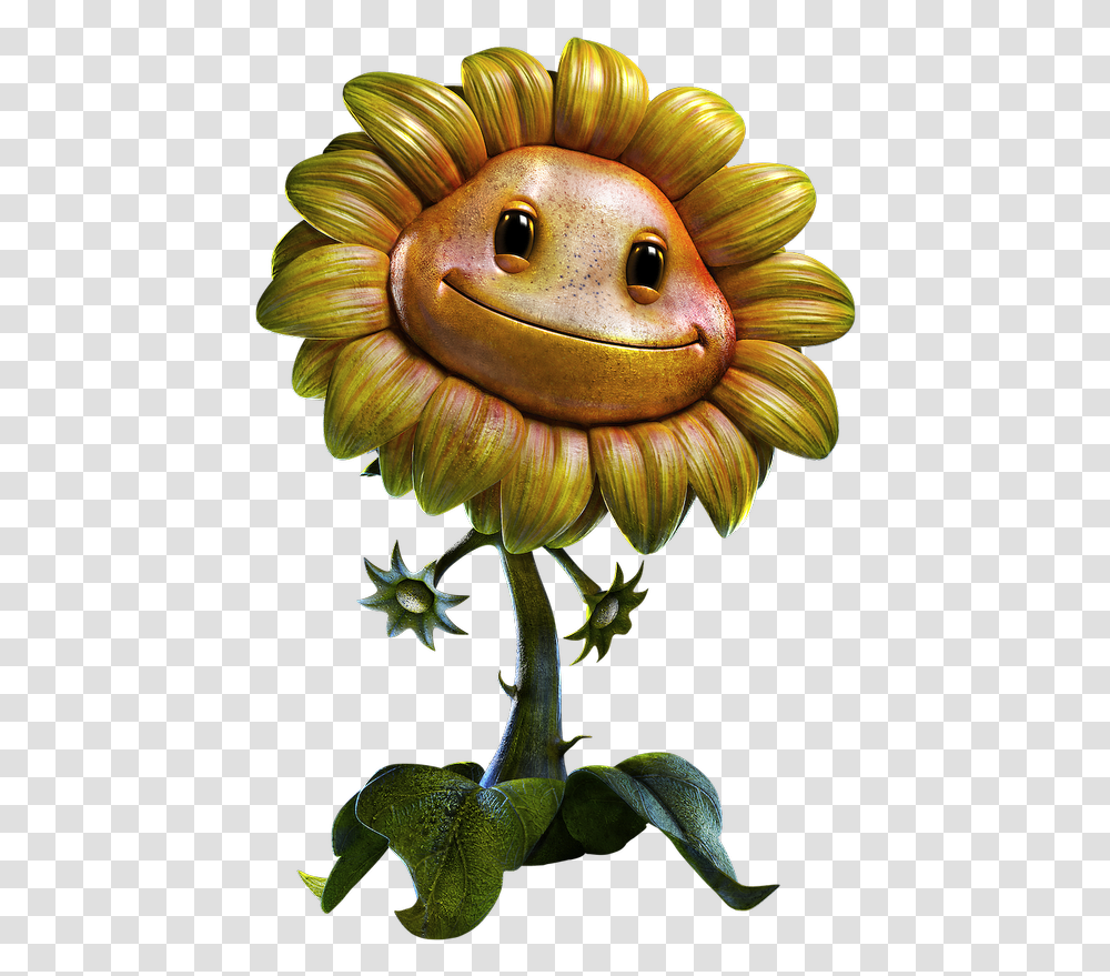 Sunflower Plants Vs Zombies Garden Warfare, Bronze, Head, Dahlia, Blossom Transparent Png