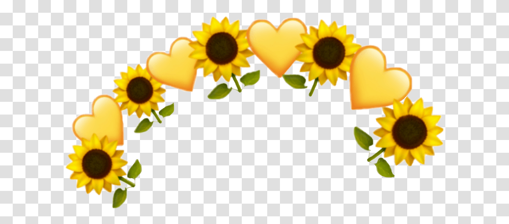 Sunflower Sticker Yellow Flower Crown, Plant, Blossom, Petal, Daisy Transparent Png