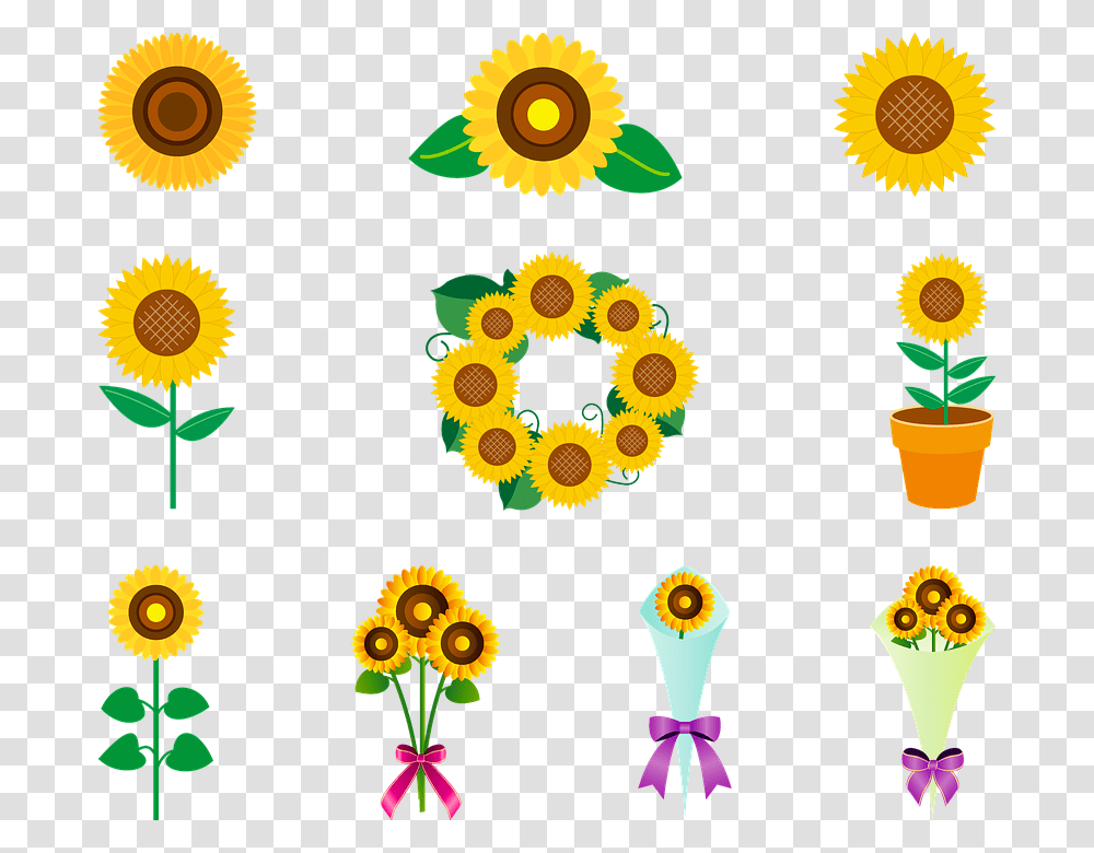 Sunflower Sunflower Wreath Sunflowers Bunch Ai, Floral Design, Pattern Transparent Png