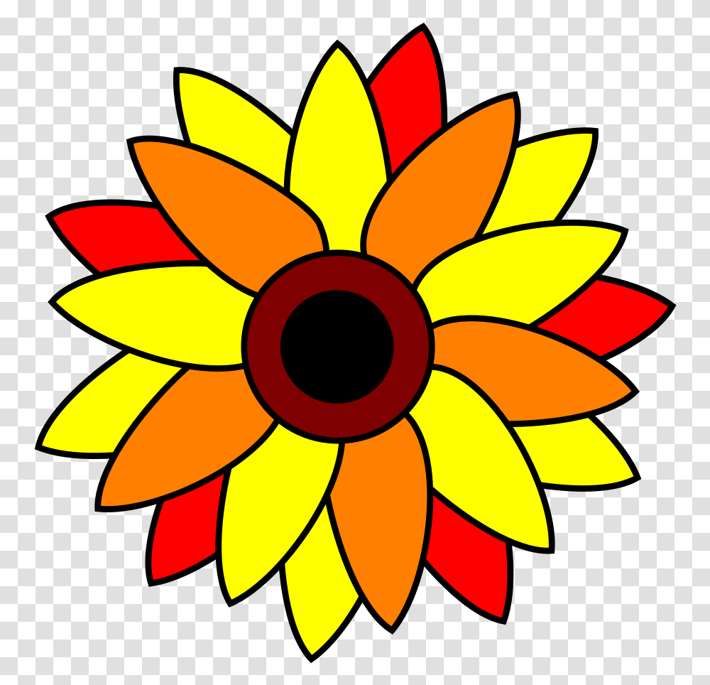 Sunflower Tatto Svg Clip Art For Web Download Clip Sunflower Clip Art, Plant, Blossom, Graphics, Petal Transparent Png