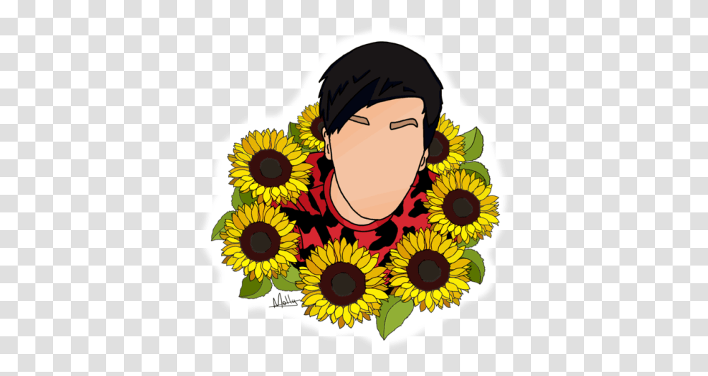 Sunflower Tumblr 6 Image Drawing Sunflowers Aesthetic, Plant, Blossom, Petal, Daisy Transparent Png