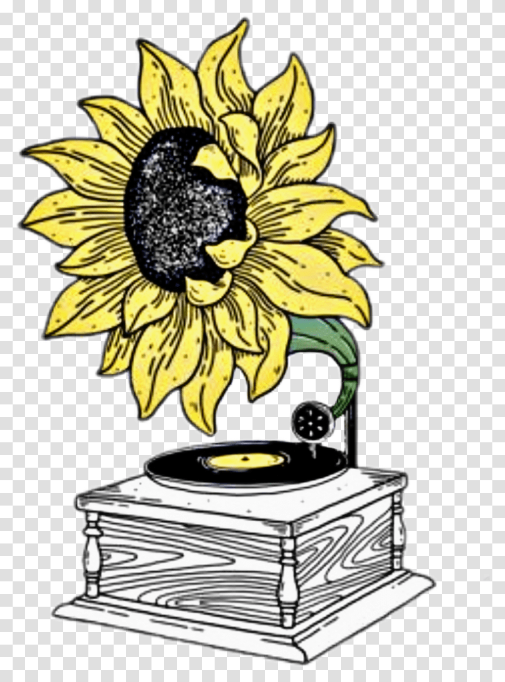 Sunflower Tumblr Aesthetic Flower Stickers, Outdoors, Dj Transparent Png