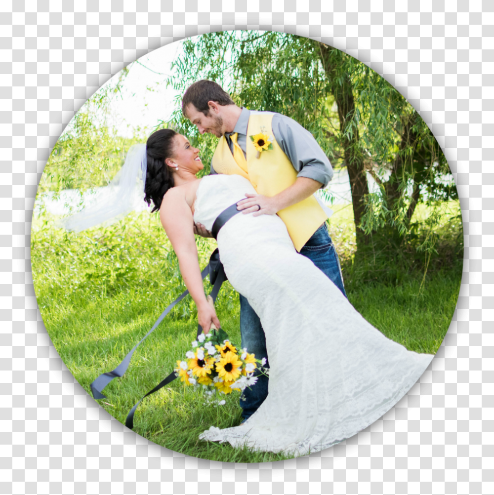 Sunflower Wedding Circle Romance, Person, Plant, Dress Transparent Png