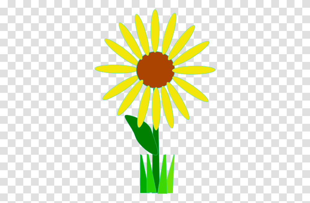 Sunflower With Grass Clip Art, Plant, Daisy, Daisies, Blossom Transparent Png