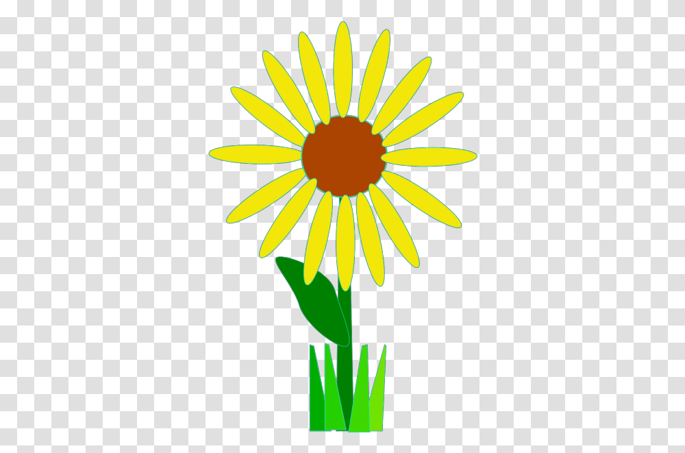 Sunflower With Grass Svg Clip Art For Web Download Flower Clip Art, Plant, Blossom, Daisy, Daisies Transparent Png