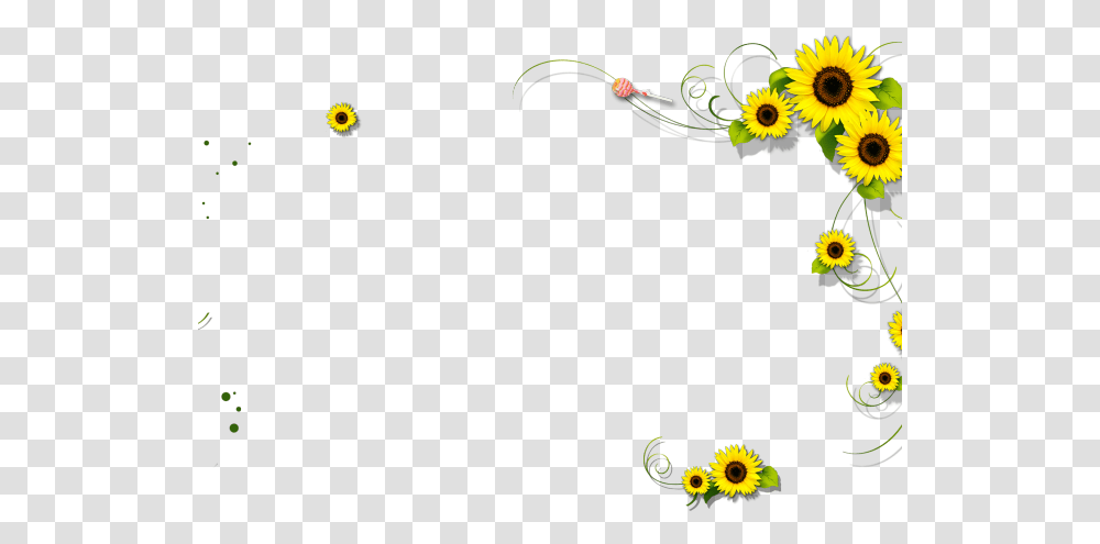 Sunflowers Clipart Border Clipart Borders Background, Graphics, Floral Design, Pattern, Plant Transparent Png