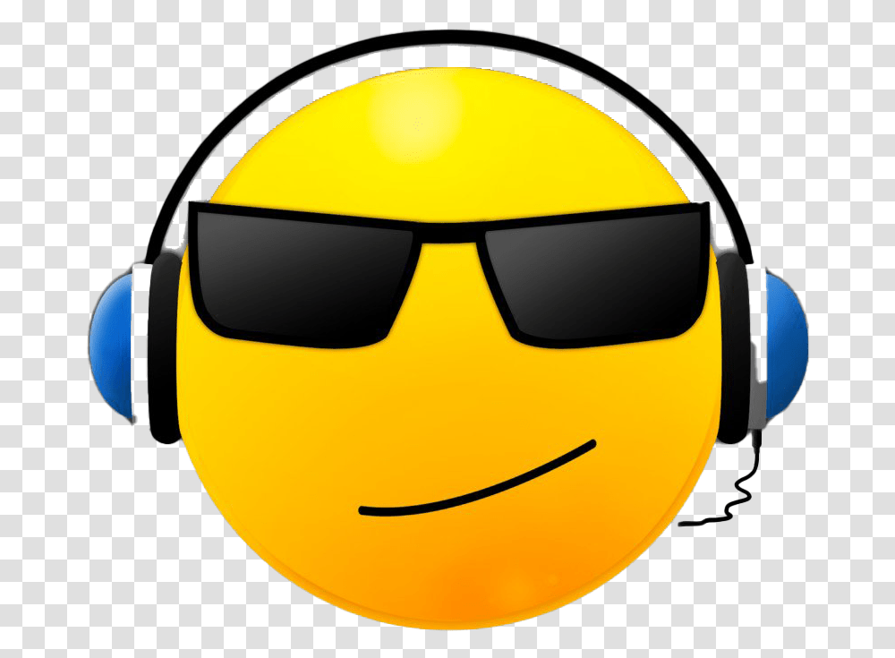 Sunglasses Emoji Image Dj Emoticon, Helmet, Pillow, Cushion Transparent Png