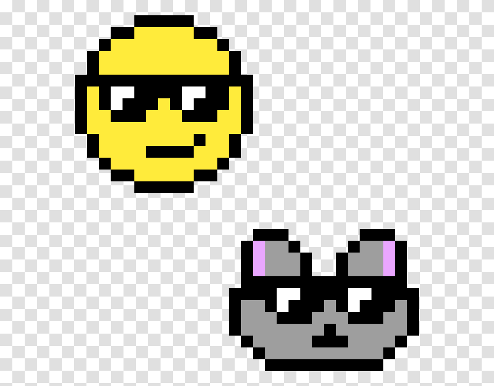 Sunglasses Emoji Pixel Art, Pac Man Transparent Png