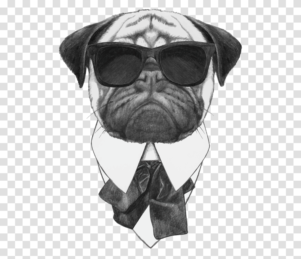 Sunglasses Photography Pug Dog Illustration Stock Cool Funny Dog Art, Face, Person, Drawing, Portrait Transparent Png