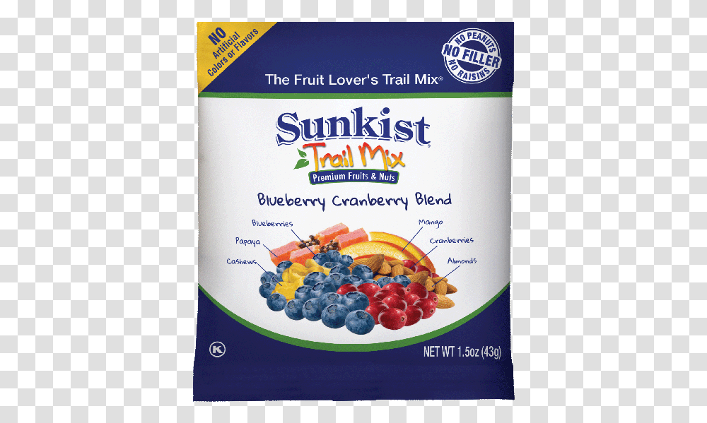 Sunkist Trail Mix Strawberry Banana Blend, Plant, Food, Blueberry, Fruit Transparent Png
