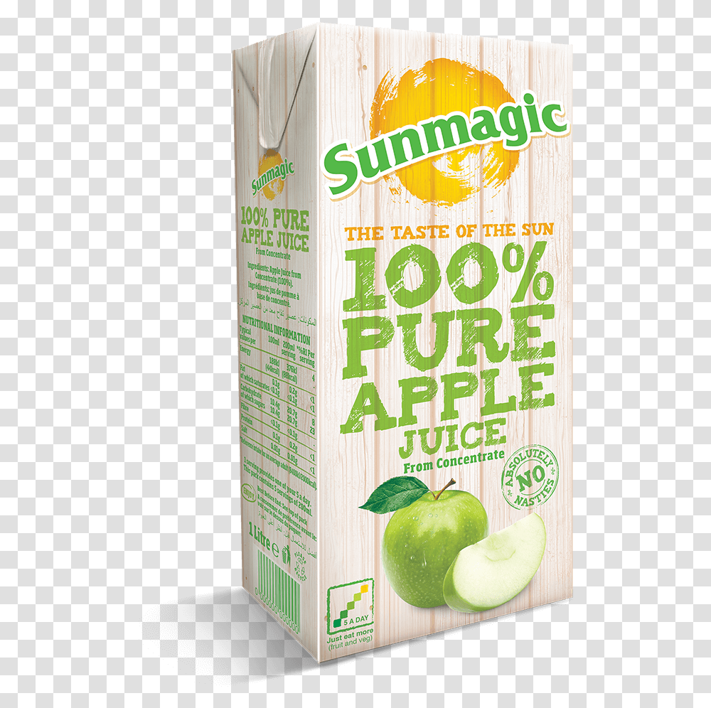 Sunmagic 1l 100 Pure Apple Juice Recap Granny Smith, Beverage, Drink, Plant, Food Transparent Png