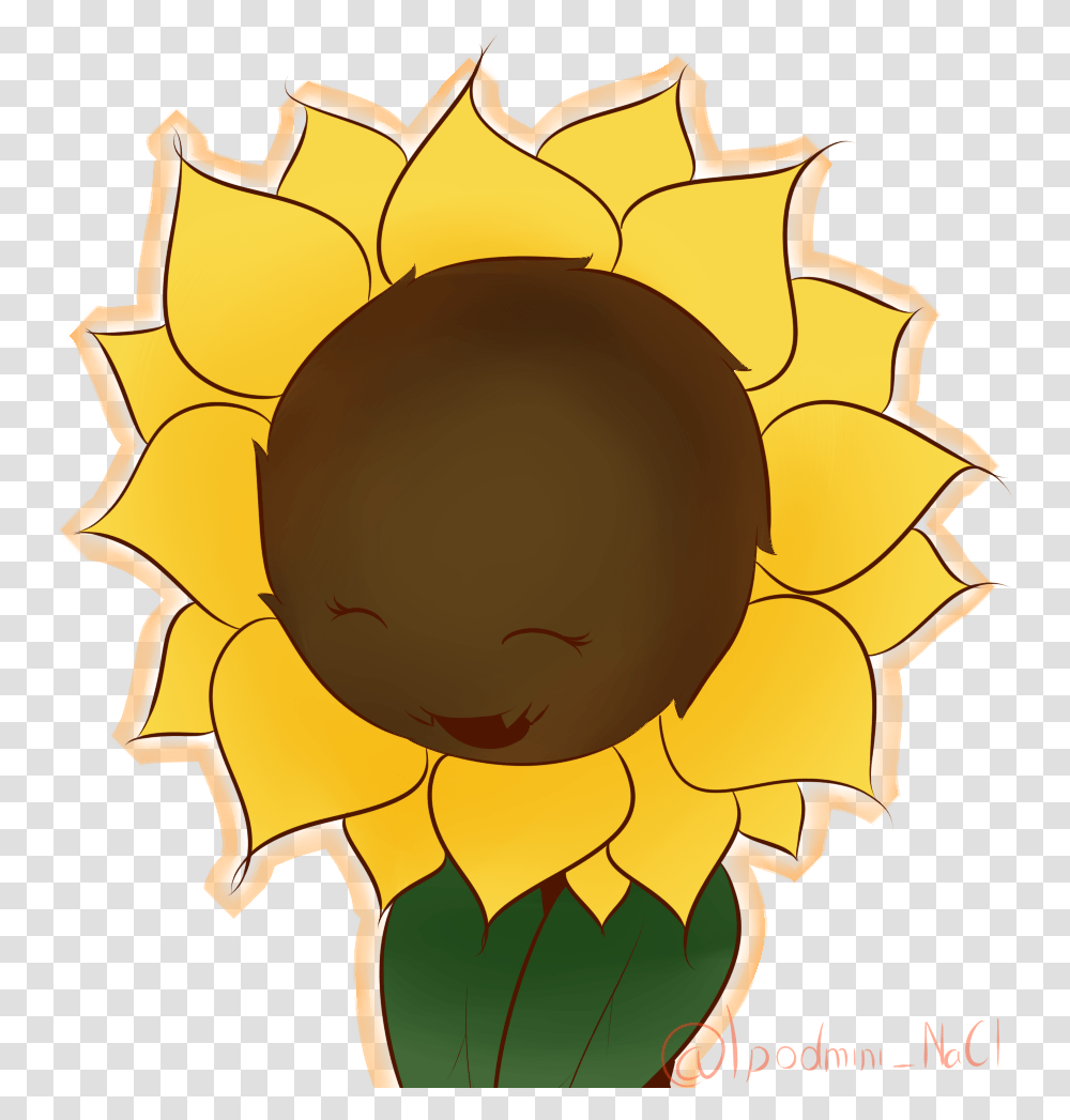 Sunny Happy, Plant, Sunflower, Blossom, Painting Transparent Png