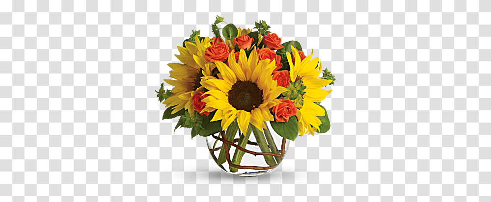 Sunny Sunflowers - Blessings Floral Design Flower Arrangements With Contrast, Plant, Blossom, Flower Bouquet, Art Transparent Png