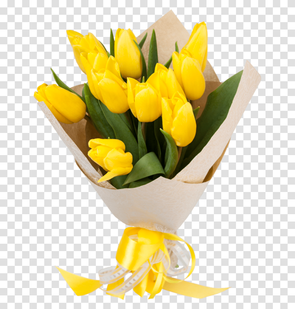 Sunny Tulips Bouquet Bunch Of Yellow Tulips, Plant, Flower, Blossom, Flower Bouquet Transparent Png