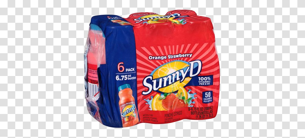Sunnyd Orange Strawberry 6pk - Mental Munchies Sunny D Orange Strawberry Bottles, Food, Meal, Beverage, Drink Transparent Png