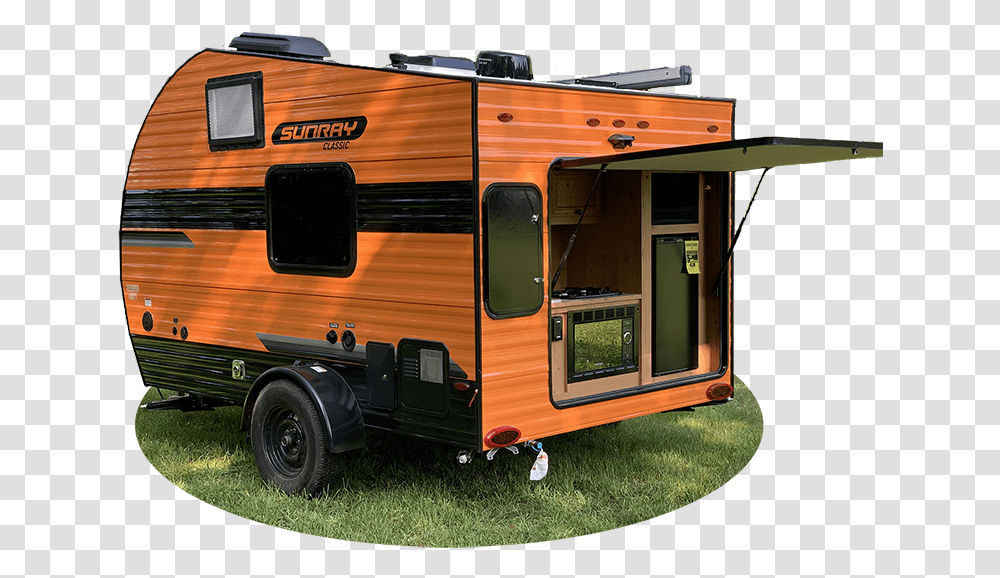 Sunray 129 Orange Travel Trailer, Van, Vehicle, Transportation, Rv Transparent Png