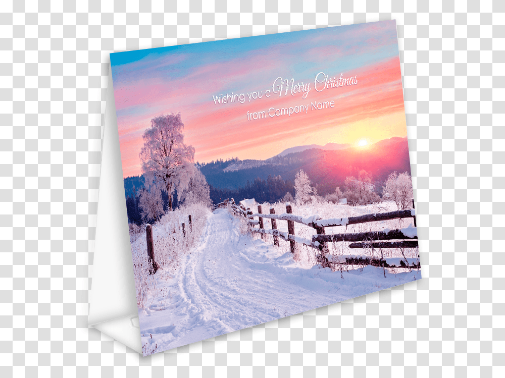 Sunrise In Winter Personalised Calendar Snow Bridge, Outdoors, Nature, Panoramic, Landscape Transparent Png