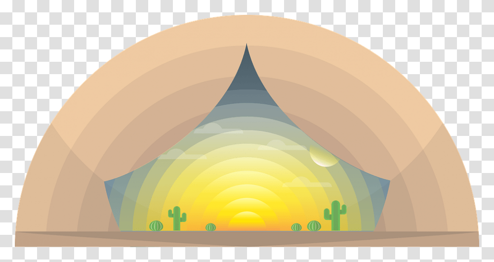 Sunrise Sun Sunset Nature Sand Desert Cactus Circle, Clam, Seashell Transparent Png