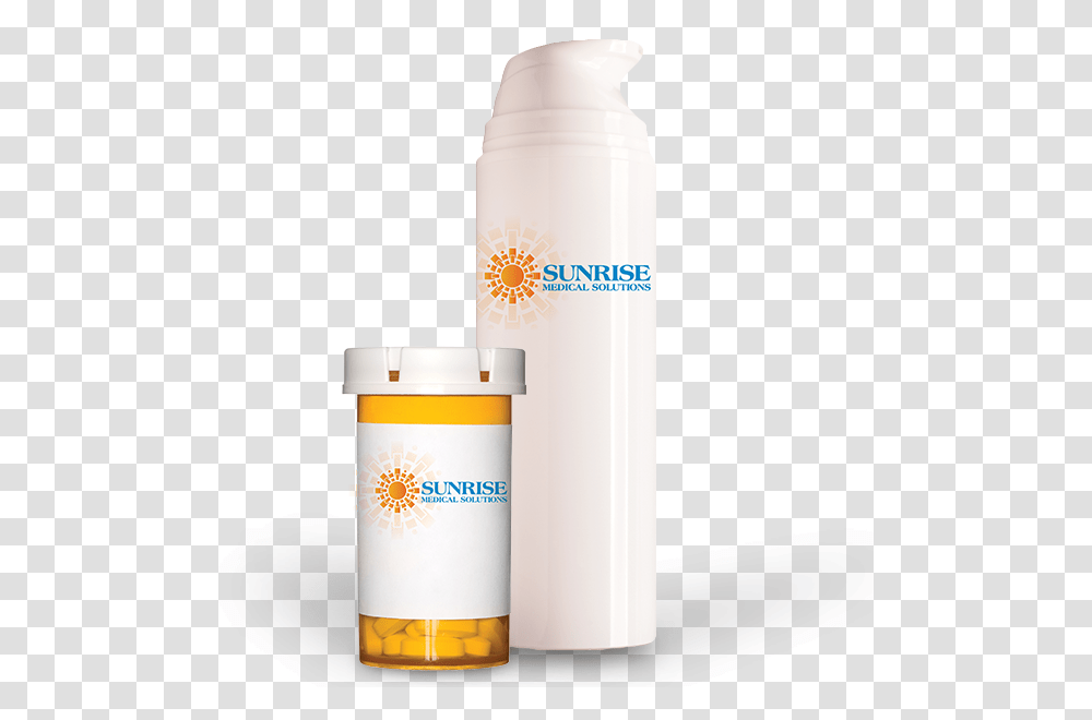 Sunriserrx Prescription Bottles Water Bottle, Shaker, Cylinder, Sunscreen, Cosmetics Transparent Png