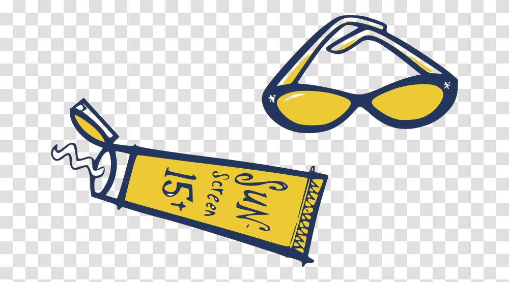 Sunscreen Amp Sunglasses Sunscreen And Sunglasses Clipart, Transportation, Vehicle, Label Transparent Png