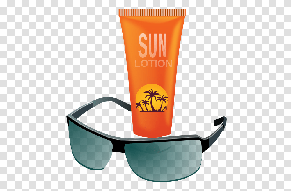 Sunscreen And Sun Glasses, Cosmetics, Bottle, Sunglasses, Accessories Transparent Png