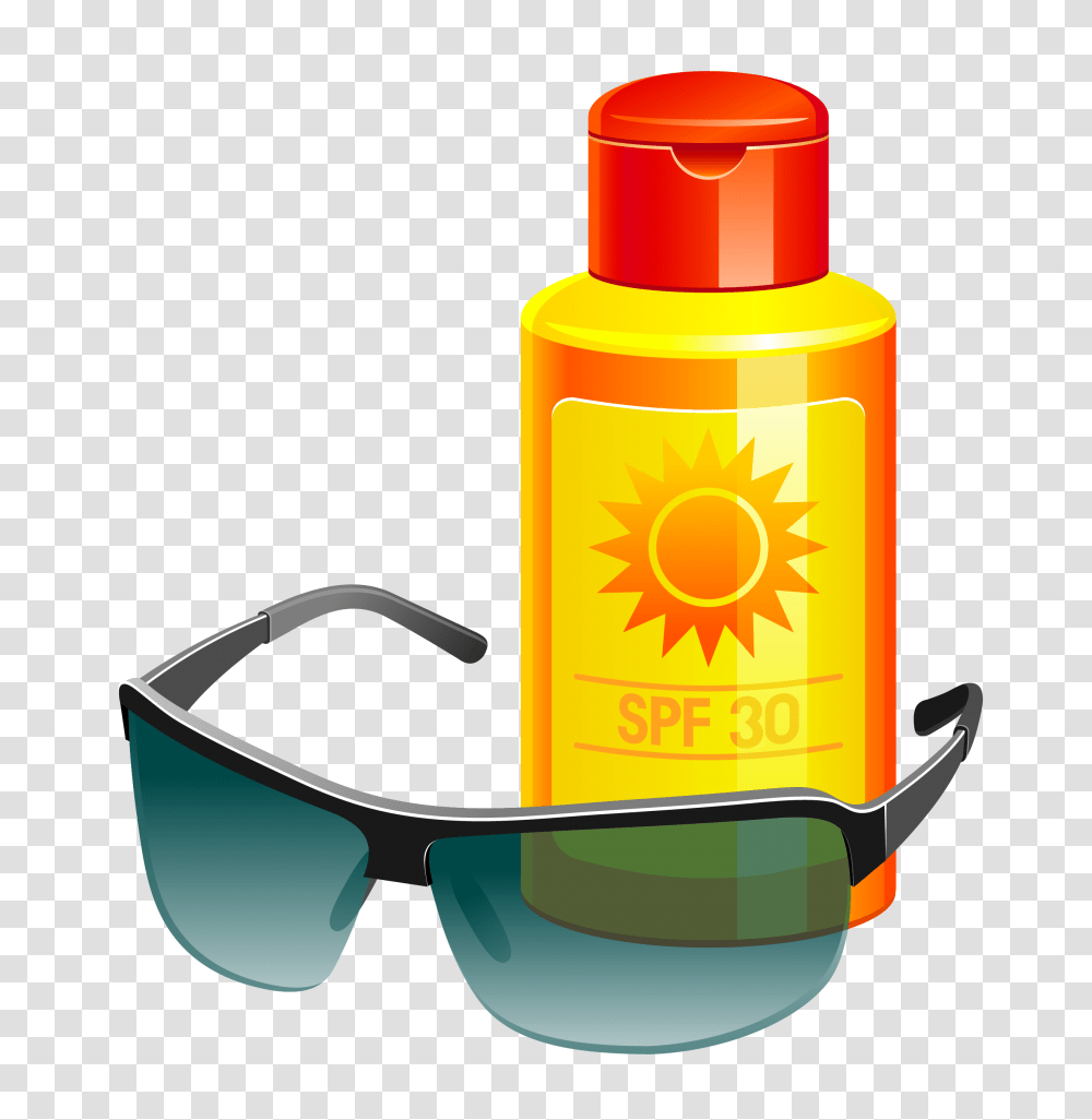 Sunscreen Lotion And Sunglass Vector Gallery, Cosmetics, Bottle, Sunglasses, Accessories Transparent Png
