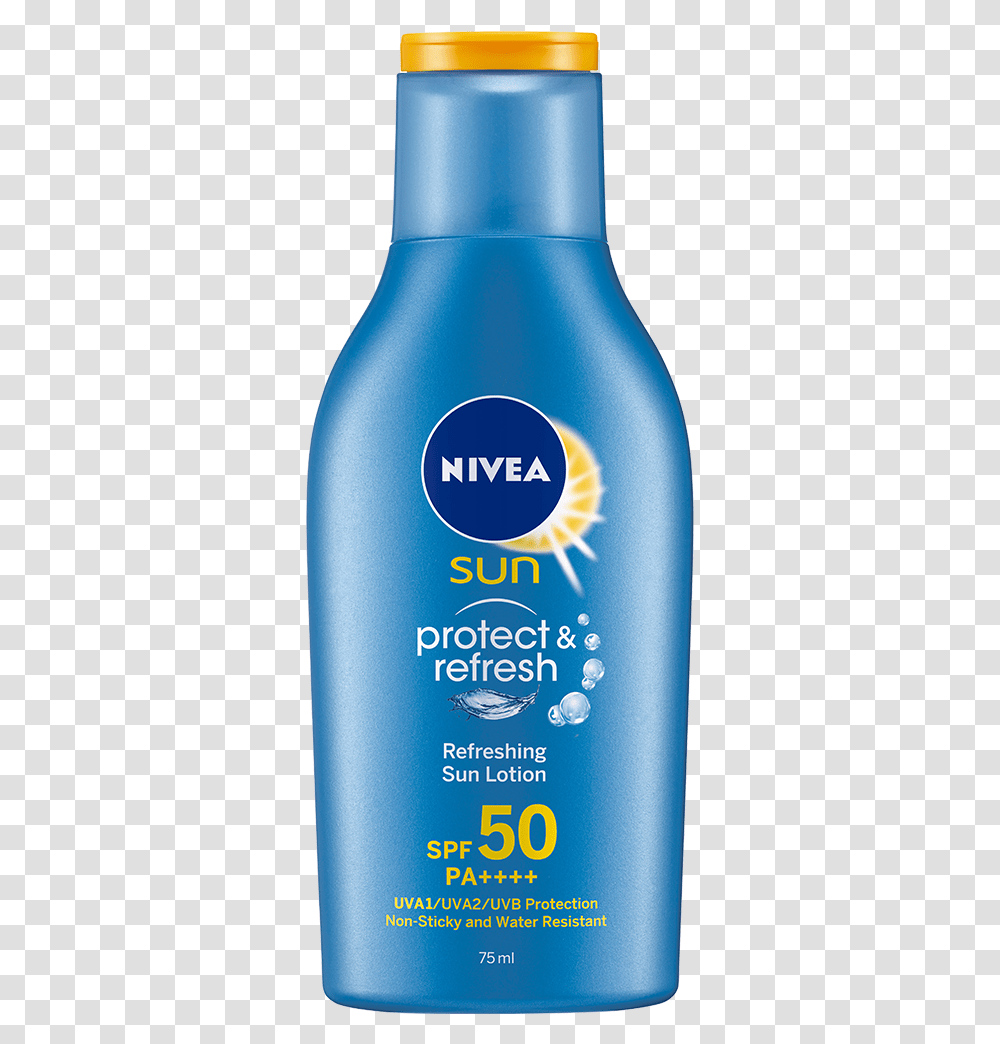 Sunscreen Nivea Protect And Refresh, Bottle, Shampoo, Beer, Alcohol Transparent Png