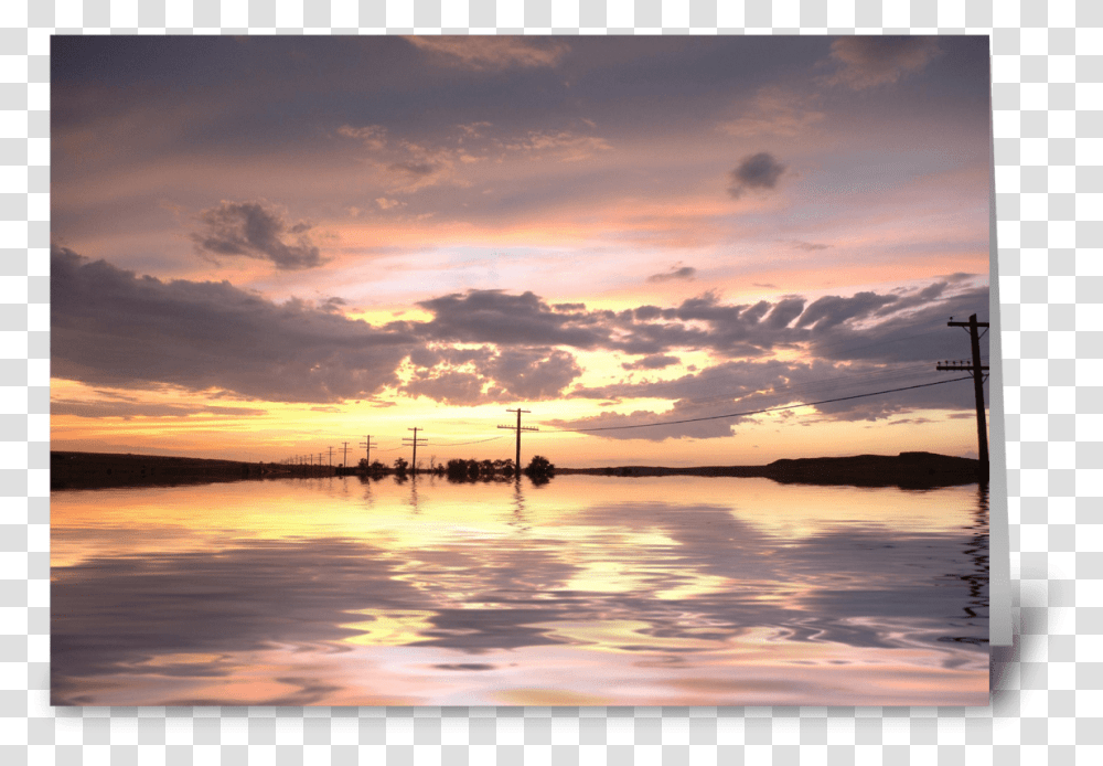 Sunset After The Storm Greeting Card Sunset, Nature, Outdoors, Sky, Sunrise Transparent Png