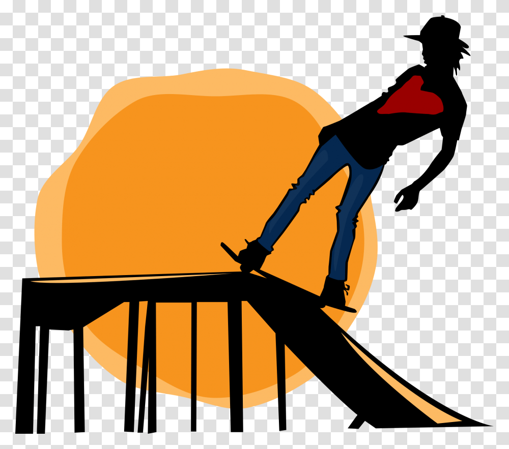 Sunset Clip Art Skate Park Cartoon, Person, Hat, Leisure Activities Transparent Png