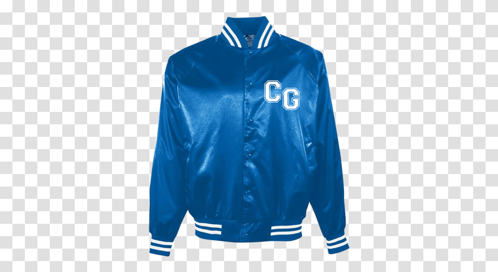 Sunset High Royal Blue Jacket Satin Baseball Jacket, Apparel, Coat, Raincoat Transparent Png