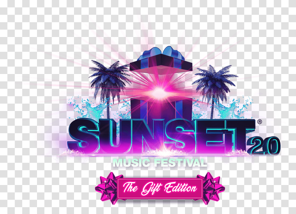 Sunset Music Festival 2020 Graphic Design, Graphics, Art, Purple, Light Transparent Png
