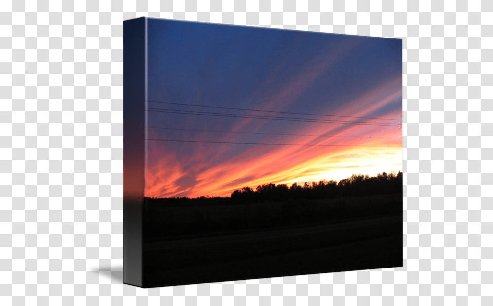 Sunset Over The Trees, Cable, Power Lines, Electric Transmission Tower, Monitor Transparent Png