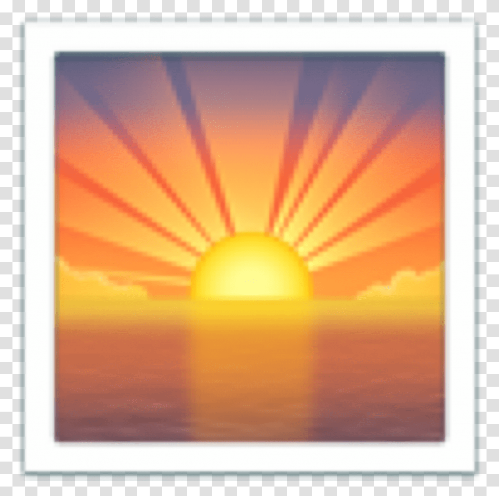 Sunset Polaroid Frame Picture Square Emoji Cute, Nature, Outdoors, Sky, Monitor Transparent Png