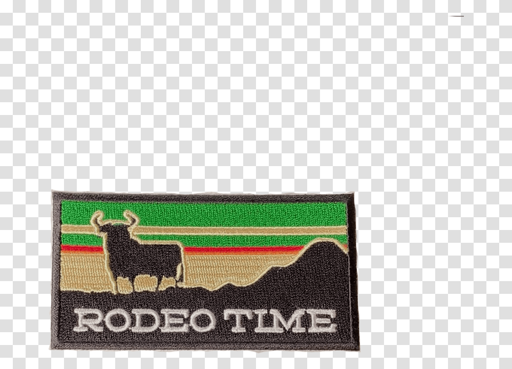Sunset Rodeo Time Patch Door Mat, Rug, Text, Doormat, Mammal Transparent Png
