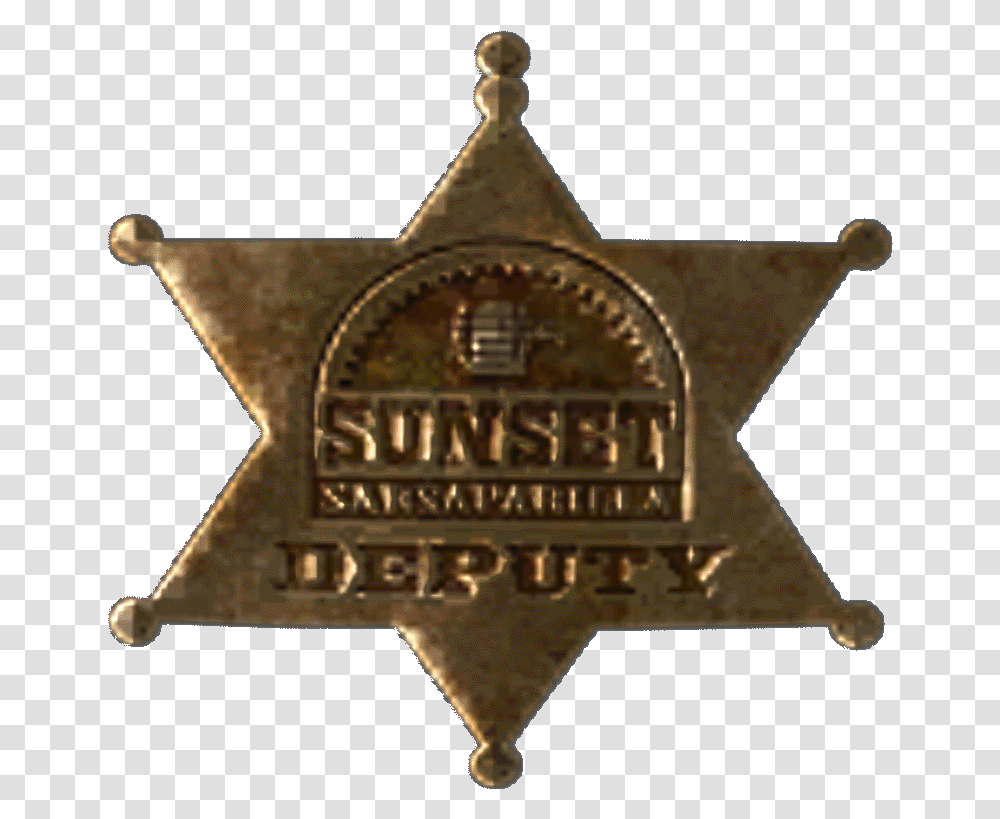 Sunset Sarsaparilla Deputy Badge Sunset Sarsaparilla, Logo, Symbol, Trademark, Cross Transparent Png