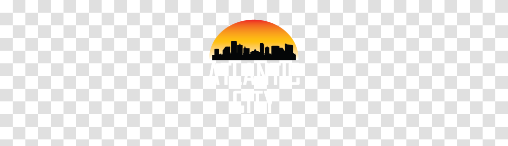 Sunset Skyline Silhouette Of Atlantic City Nj, Label, Word, Logo Transparent Png