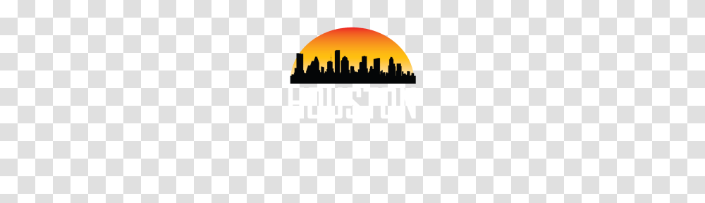 Sunset Skyline Silhouette Of Houston Tx, Label, Word, Crowd Transparent Png
